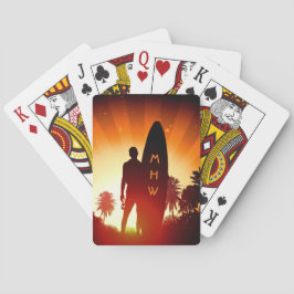 Baralho Surfer Sunset - Monograma personalizado