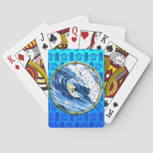Baralho Surfista no círculo de bambu