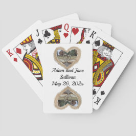 Baralho Swan no Brown Heart Wedding Favor jogar cartas