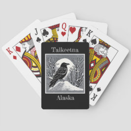 Baralho Talkeetna Alaska Raven em neve