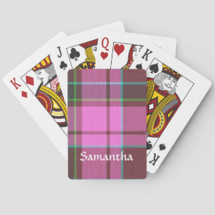 Baralho Tartan rosa moderno personalizado