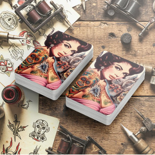 Baralho Tatuagem retrô Pin-up