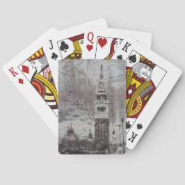 Baralho Taupe e Cyan Distress Skyline Veneice Itália