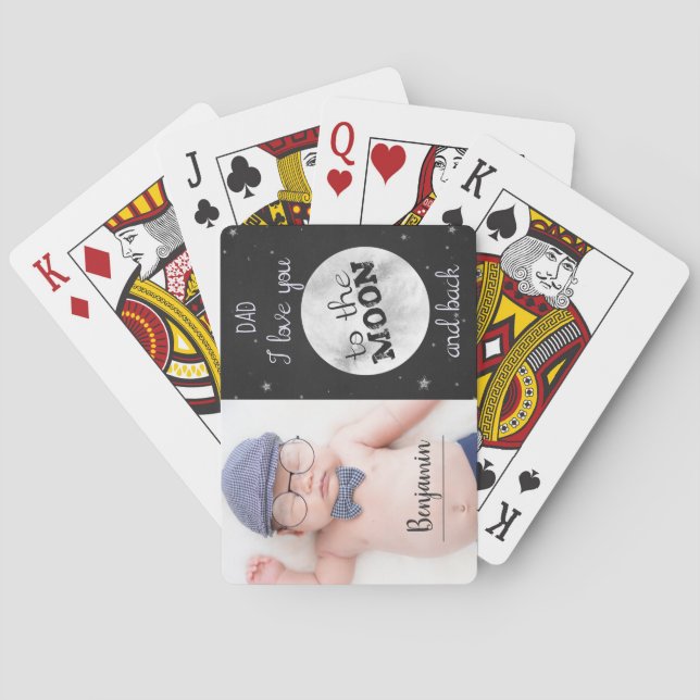 Baralho Te amo na lua e de volta com dia de os pais fotogr (Verso)