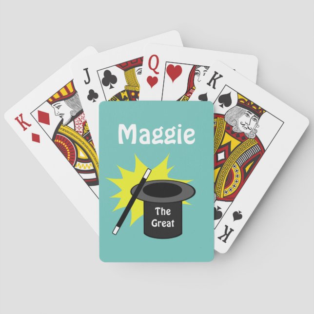 Baralho Teal de Chapéu Mágico Personalizado (Verso)