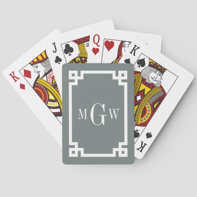 Baralho Tecla Grega Branca #2 Frame 3 Init Monograma (Verso)