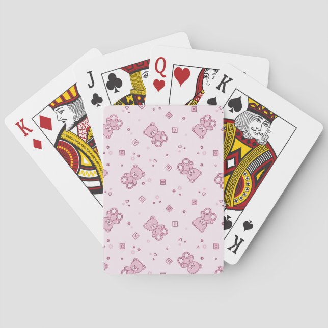 Baralho Teddy bears background Pink (Verso)