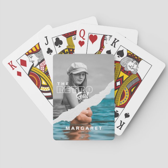 Baralho Tela de Fotografia do Retrato Na moda preto e bran (Verso)