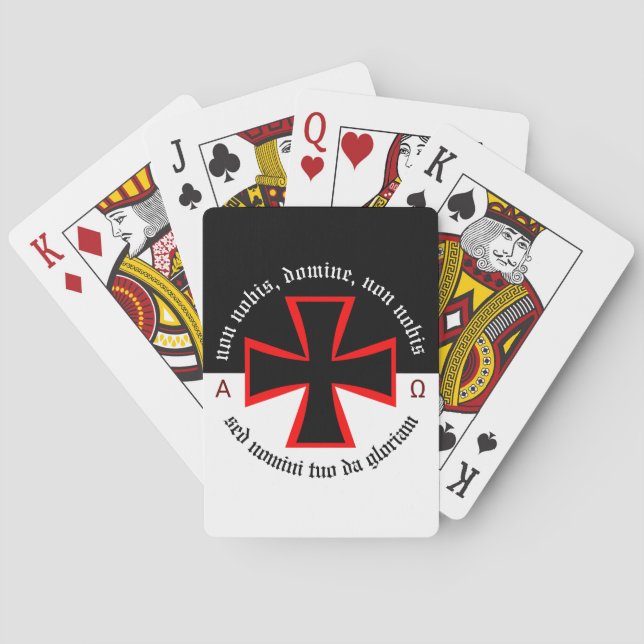 Baralho Templar Cavaleiro Alfa-Ômega Não-Nobis Domine (Verso)