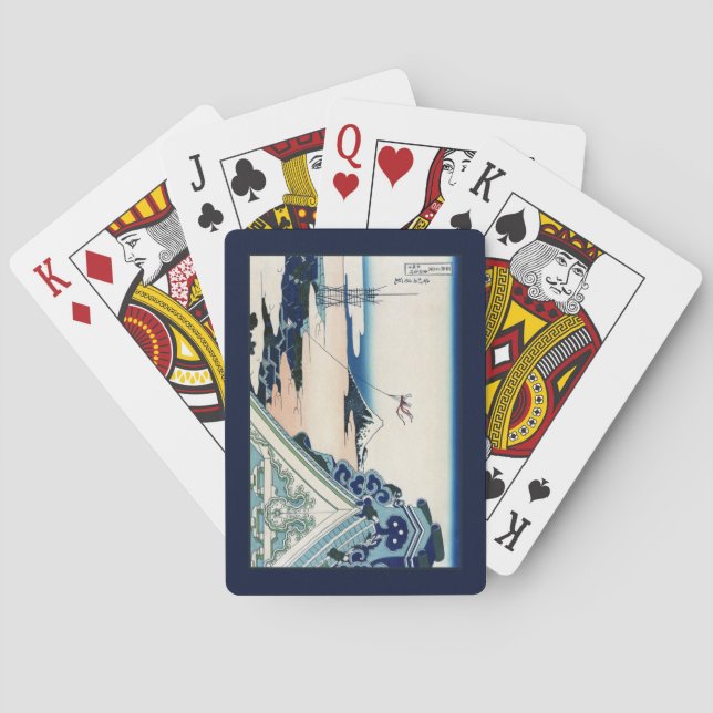 Baralho Templo Honganji Vista do Monte Fuji Xilogravura Ja (Verso)