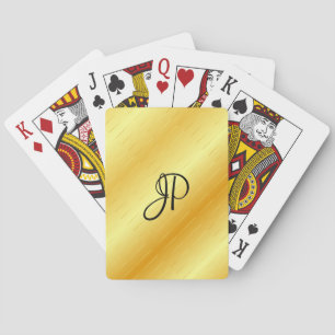 Baralho Tendência Elegante Dourada de Modelo Monogramas F