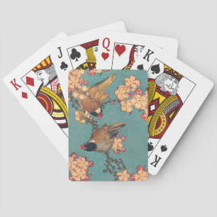 Baralho Tentilhão-de-bico-grosso de Hokusai e Flor de Cere