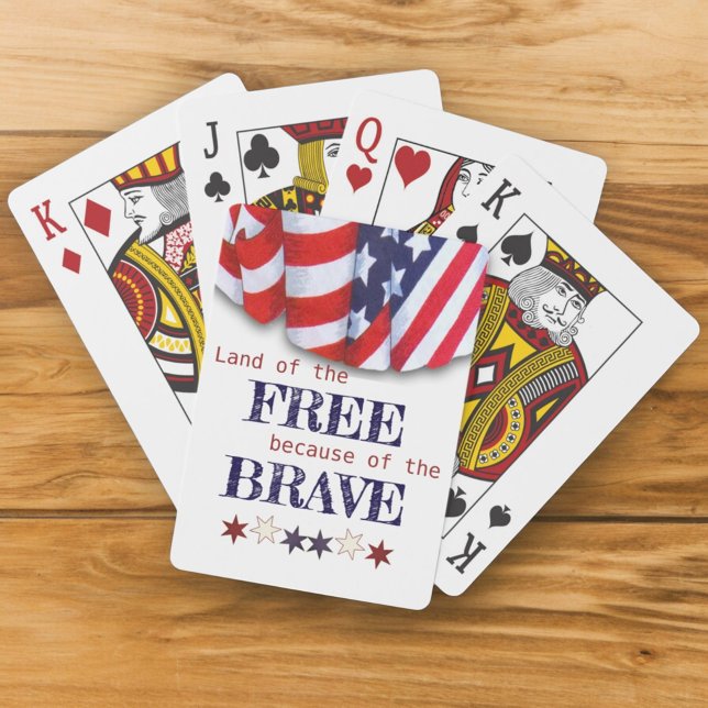 Baralho Terra Patriótica do Bunting Livre (patriotic "Land of the Free because of the Brave" playing cards)