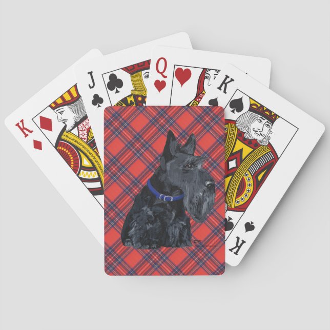 Baralho Terrier Escocês com uma Coleira Azul (Verso)