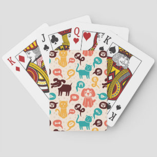 Baralho Teste padrão com gatos e os cães engraçados