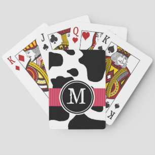 Baralho Teste padrão da vaca de leiteria com Monogrammed
