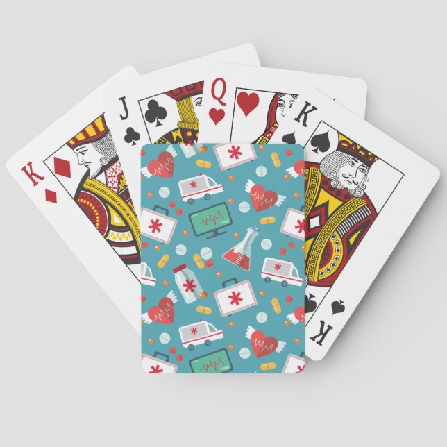 Baralho Teste padrão médico do ícone (Verso)