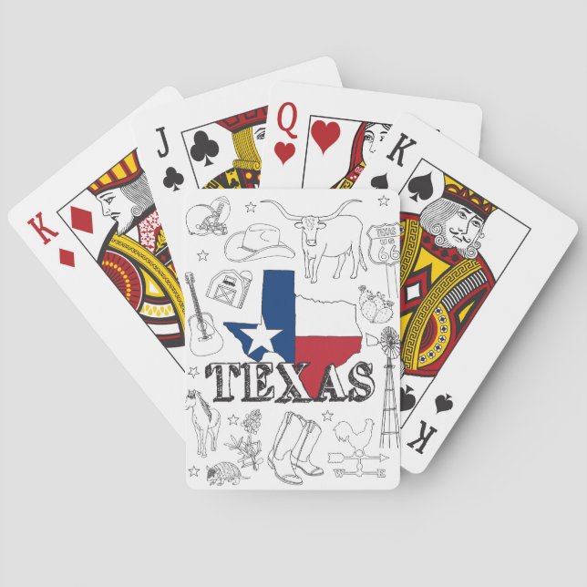 Baralho Texas Illustration Doodles do Texas Pattern (Verso)
