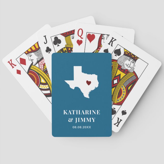 Baralho Texas Wedding Favor Deck of Cards, Mapa Estadual (Verso)