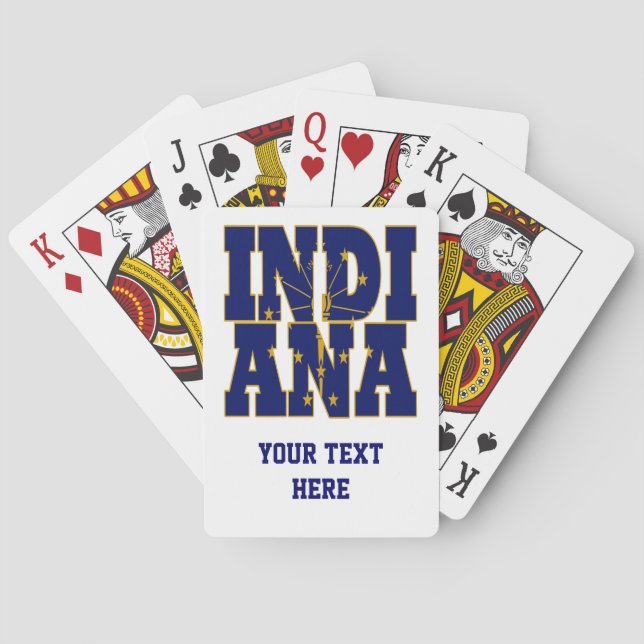 Baralho texto da bandeira do estado de Indiana (Verso)