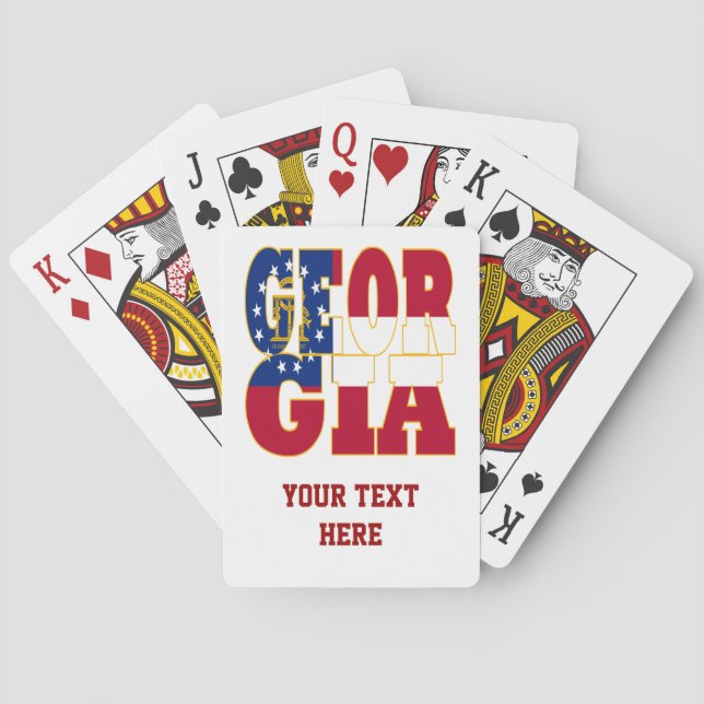 Baralho Texto de bandeira do Estado da Geórgia (Verso)