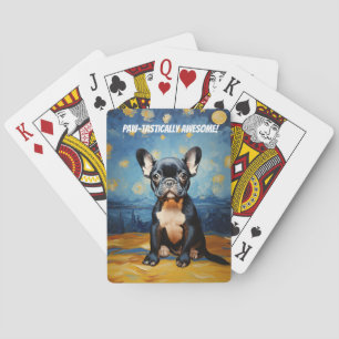 Baralho 🐕 texto personalizado, filhote francês