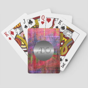 Baralho Textura colorida de madeira metal moderno sem manc