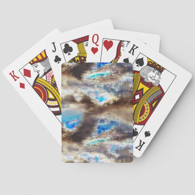 Baralho Textura manchada azul e castanha numa lenhosa áspe (Verso)