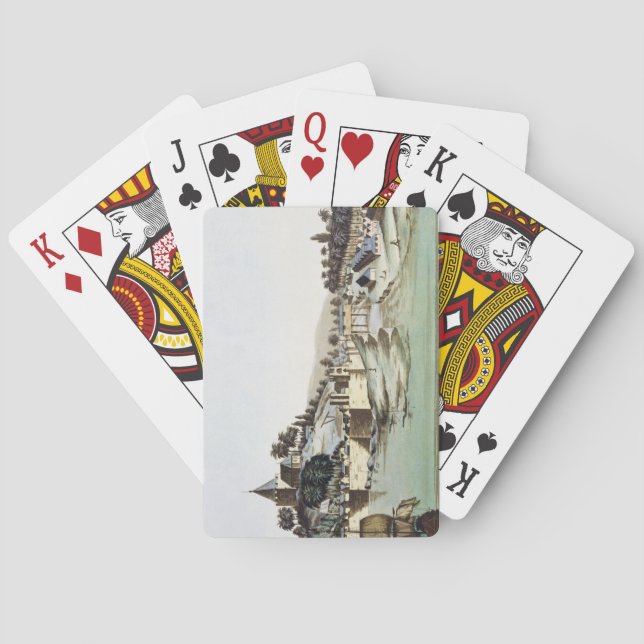 Baralho The port and town of Malacca, Malaysia, illustrati (Verso)