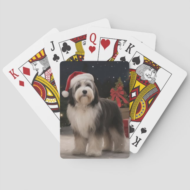 Baralho Tibetano - Cão terrier no Natal da neve (Verso)