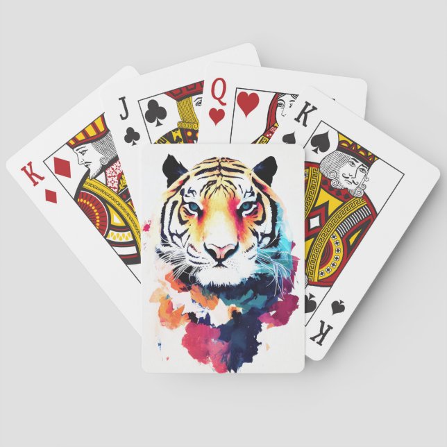 Baralho Tiger Wild Nature - Pintura De Cor Animal (Verso)