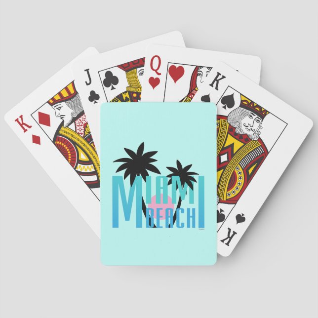 Baralho Tipografia de Miami-Beach-Florida (Verso)