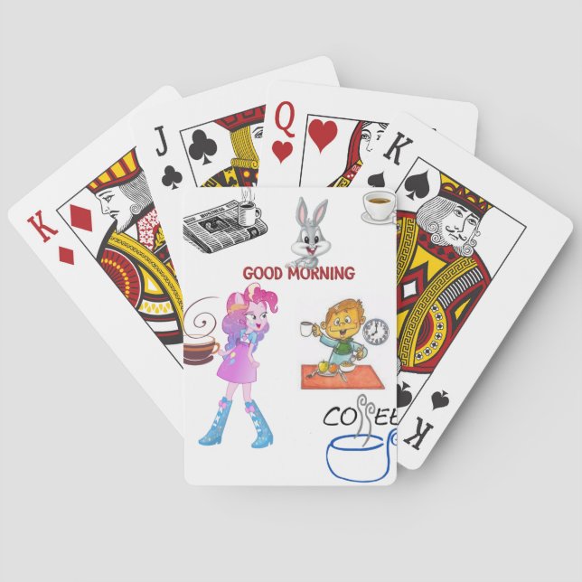 Baralho Tocando cartas - caneca de café para ela (Verso)