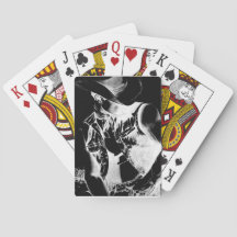 Tocando Cartões com Garçom de Arte Original