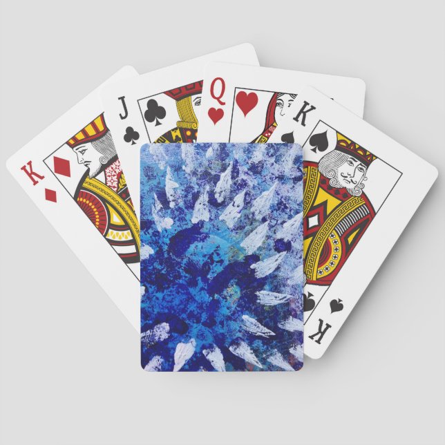 Baralho Tocando Cartões no Skyburst Design (Verso)