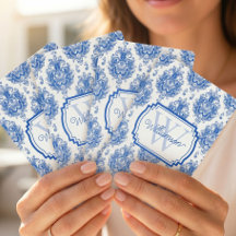 Toile de Jouy Azul Francês Nome do Padrão Monogram