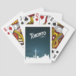Baralho Toronto Skyline à noite na CN Tower