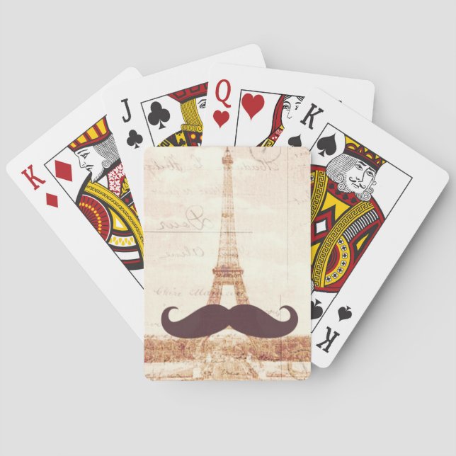 Baralho Torre Eiffel de bigode (Verso)