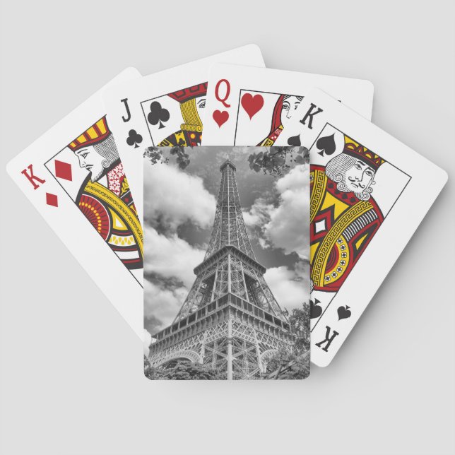Baralho Torre Eiffel em preto e branco (Verso)