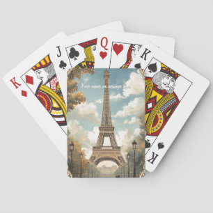 Baralho Torre Eiffel Paris Viagem Arte Vintage Retro Nome