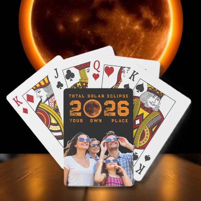 Baralho Total Solar Eclipse 2026 Family Photo Keepsake (Total Solar Eclipse 2026 Family Photo Keepsake Poker Cards )
