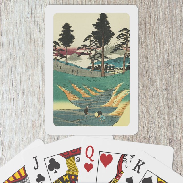 Baralho Totsuka, Japão: Vintage Woodblock Impressão (Totsuka, Japan Playing Cards- Table View)