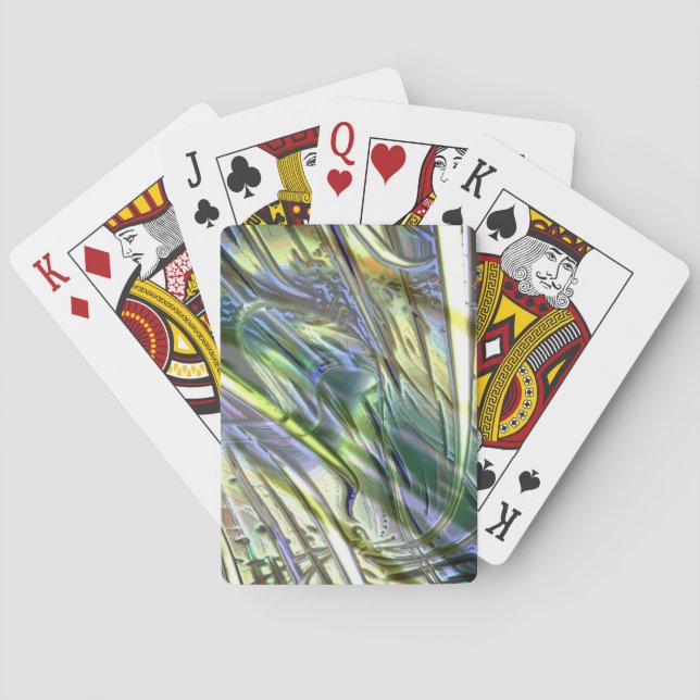 Baralho Traços no estilo de bambu, amarelo verde-claro mac (Verso)