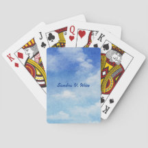 Tranquil Sky Dreams Aquarela Azul e Branco