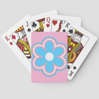 Baralho trans flower on pink background on playing cards