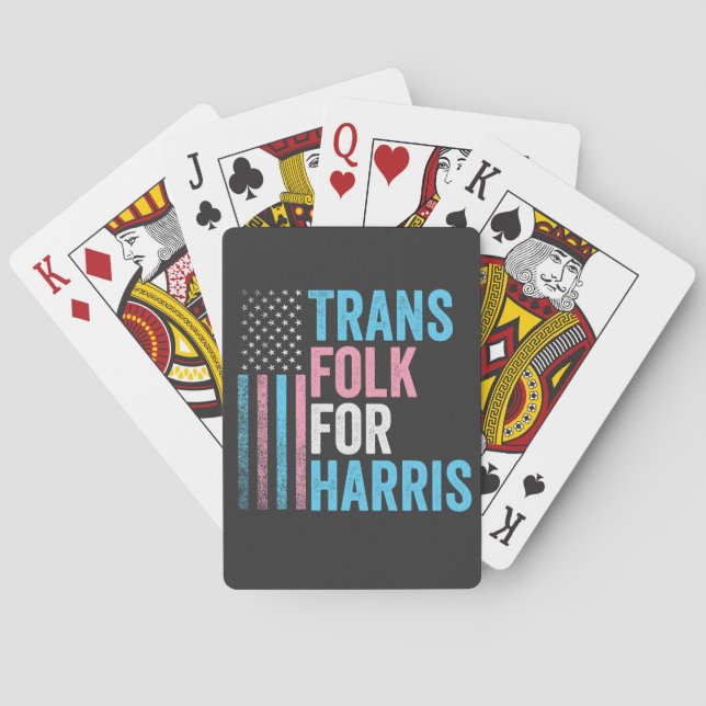 Baralho Trans Folk for Harris Election Transgender LGBT (Verso)