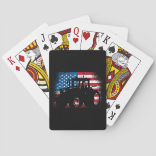 Baralho Trator USA Flag design for Patriotic Farmer