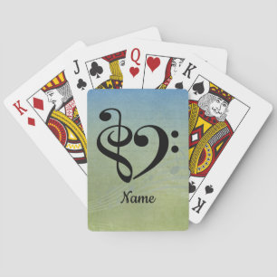 Baralho Treble Clef Bass Clef Clef Heart Sheet Music Perso