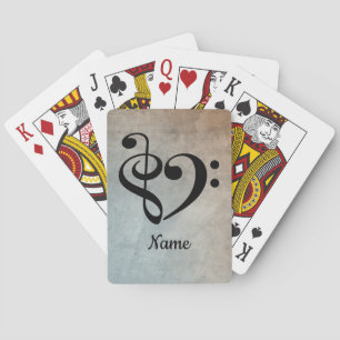 Baralho Treble Clef Bass Clef Clef Heart Sheet Music Perso