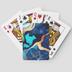 Baralho Trendy Blue Dourado mármore azul amarelo